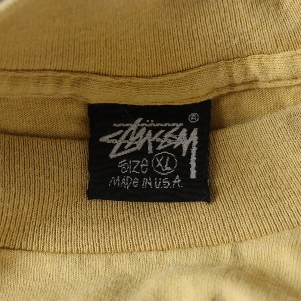 STUSSY(ステューシー) 80s OLD STUSSY ROOTZ ROCKIN RYDIMZ オールドステューシー ラスタカラー 両面プリント Tシャツ 半袖カットソー イエロー
