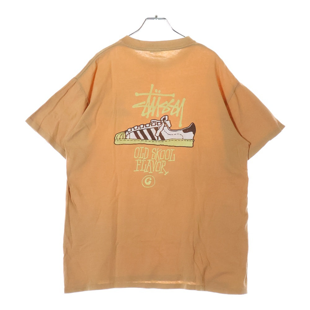 STUSSY(ステューシー) 80s OLD STUSSY OLDSKOOL FLAVOR オールドステューシー 両面プリント Tシャツ 半袖カットソー オレンジ