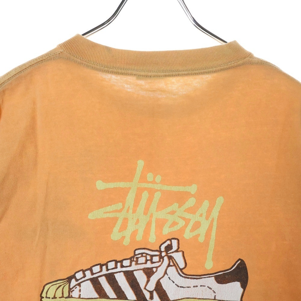 STUSSY(ステューシー) 80s OLD STUSSY OLDSKOOL FLAVOR オールドステューシー 両面プリント Tシャツ 半袖カットソー オレンジ
