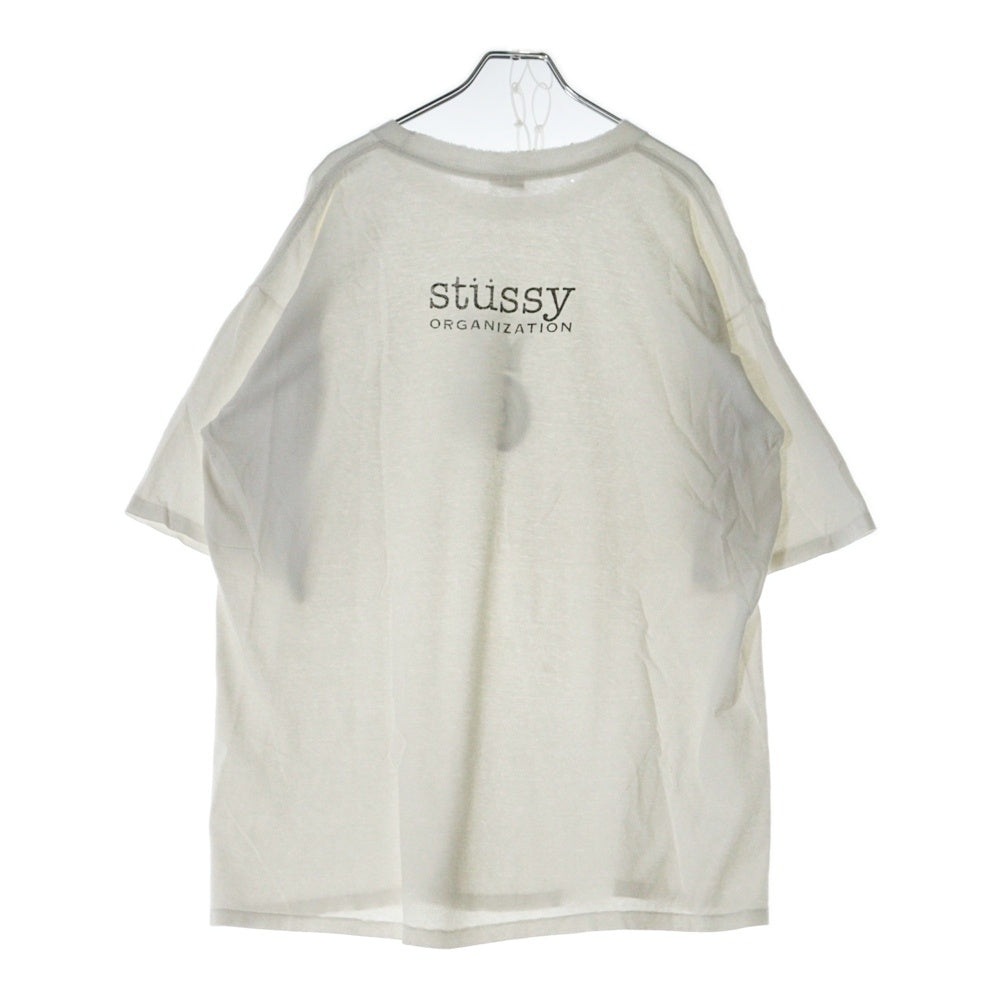 STUSSY(ステューシー) 90s OLD STUSSY CLOWNLOGO オールドステューシー クラウンロゴ 両面プリント Tシャツ 半袖カットソー ホワイト