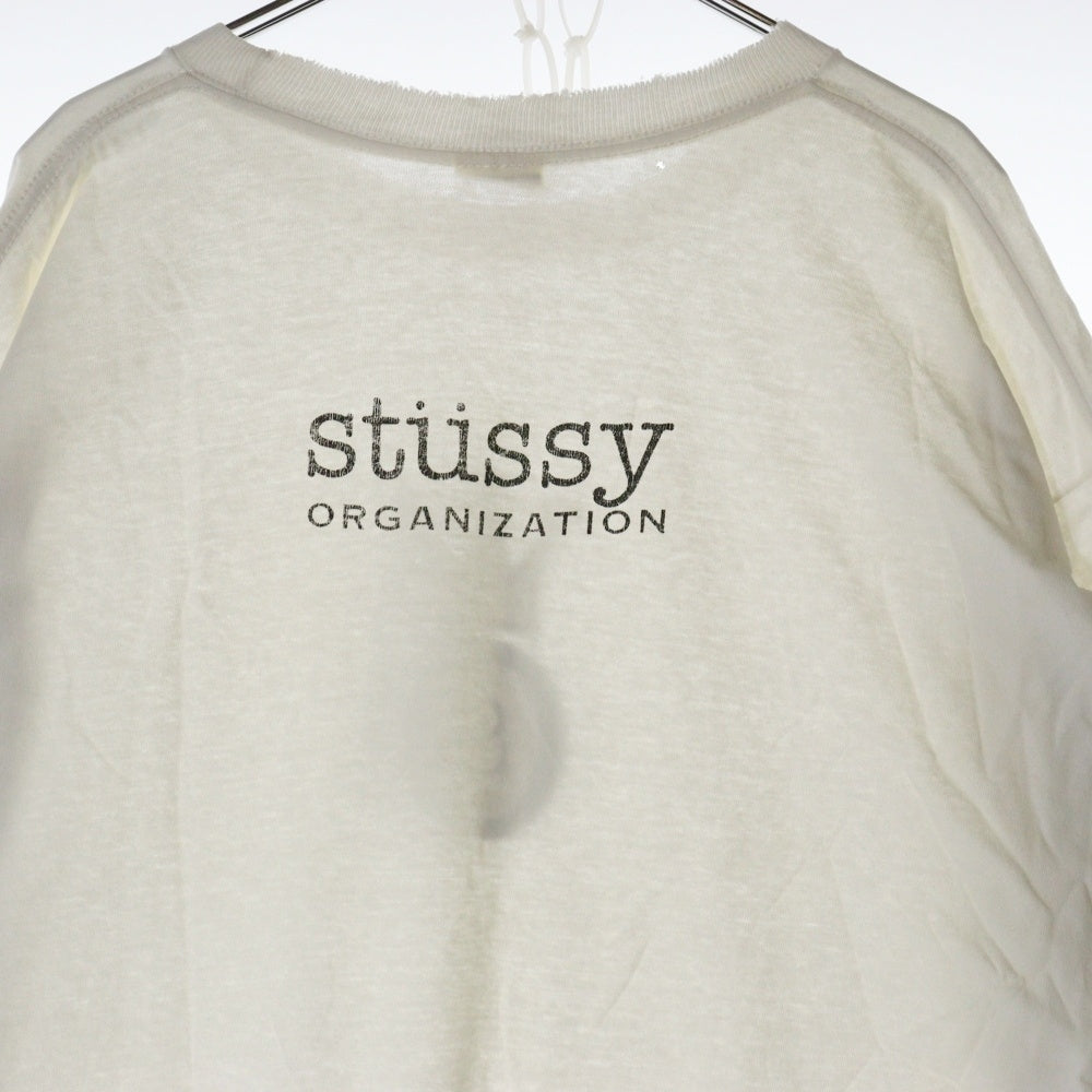 STUSSY(ステューシー) 90s OLD STUSSY CLOWNLOGO オールドステューシー クラウンロゴ 両面プリント Tシャツ 半袖カットソー ホワイト