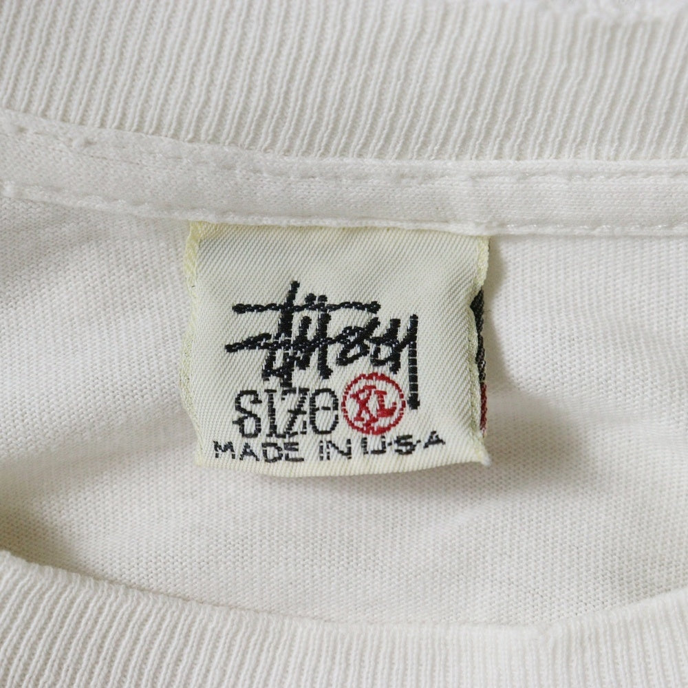 STUSSY(ステューシー) 90s OLD STUSSY CLOWNLOGO オールドステューシー クラウンロゴ 両面プリント Tシャツ 半袖カットソー ホワイト
