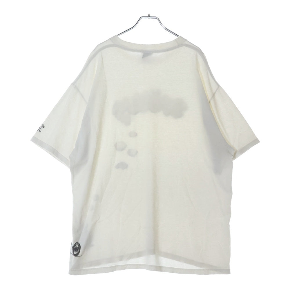 STUSSY(ステューシー) 00s OLD STUSSY BIKE バイカー 雲 スカル ドクロ プリント Tシャツ 半袖カットソー ホワイト