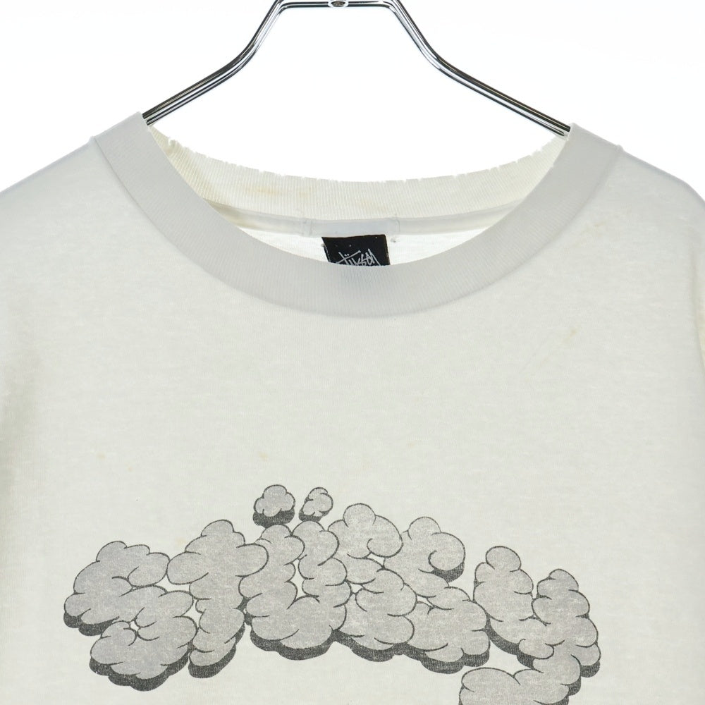 STUSSY(ステューシー) 00s OLD STUSSY BIKE バイカー 雲 スカル ドクロ プリント Tシャツ 半袖カットソー ホワイト