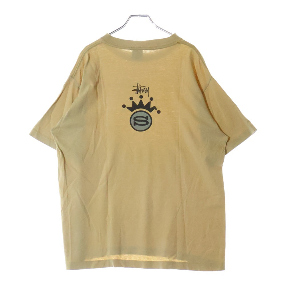 STUSSY(ステューシー) 90s OLD STUSSY CLOWNLOGO オールドステューシー クラウンロゴ 両面プリント Tシャツ 半袖カットソー イエロー