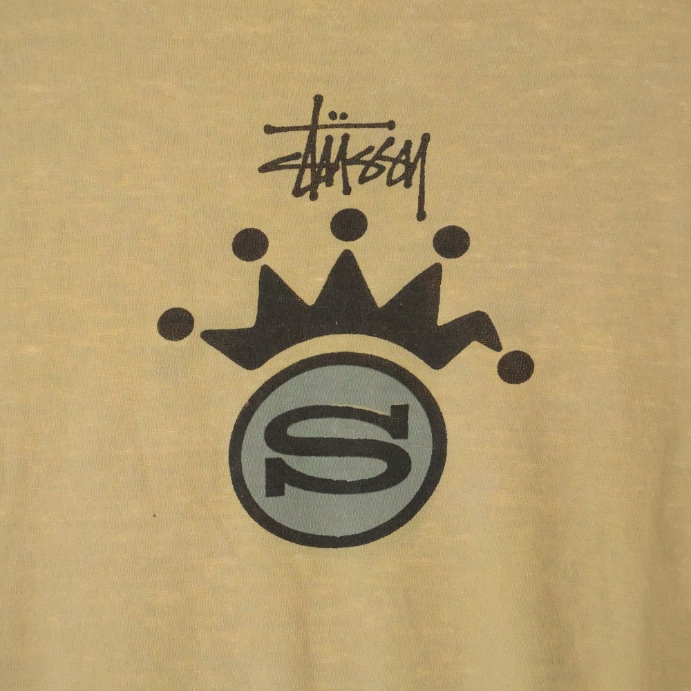 STUSSY(ステューシー) 90s OLD STUSSY CLOWNLOGO オールドステューシー クラウンロゴ 両面プリント Tシャツ 半袖カットソー イエロー