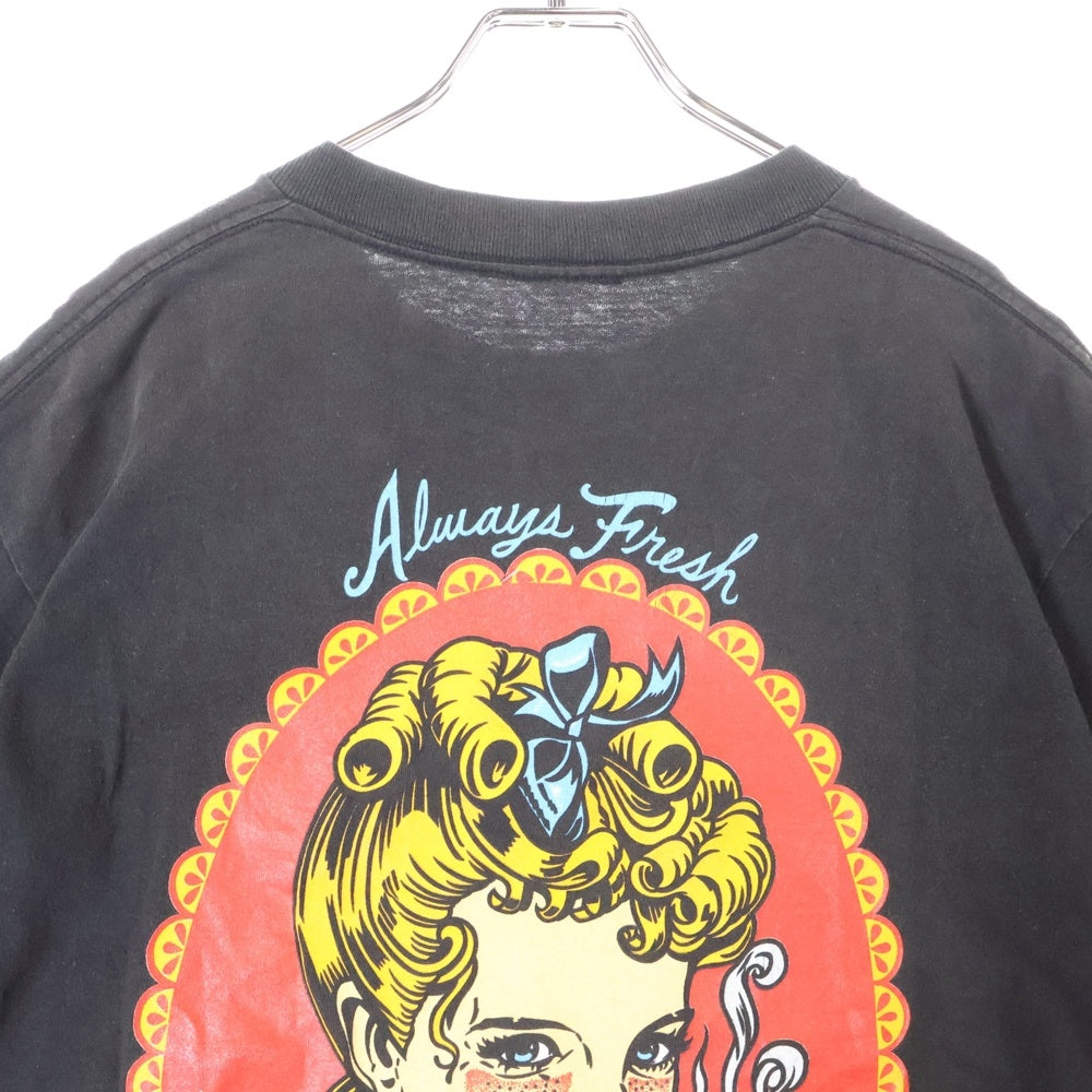 VINTAGE(ヴィンテージ) 90s GOUGE バックレディ プリント Tシャツ 半袖カットソー ブラック