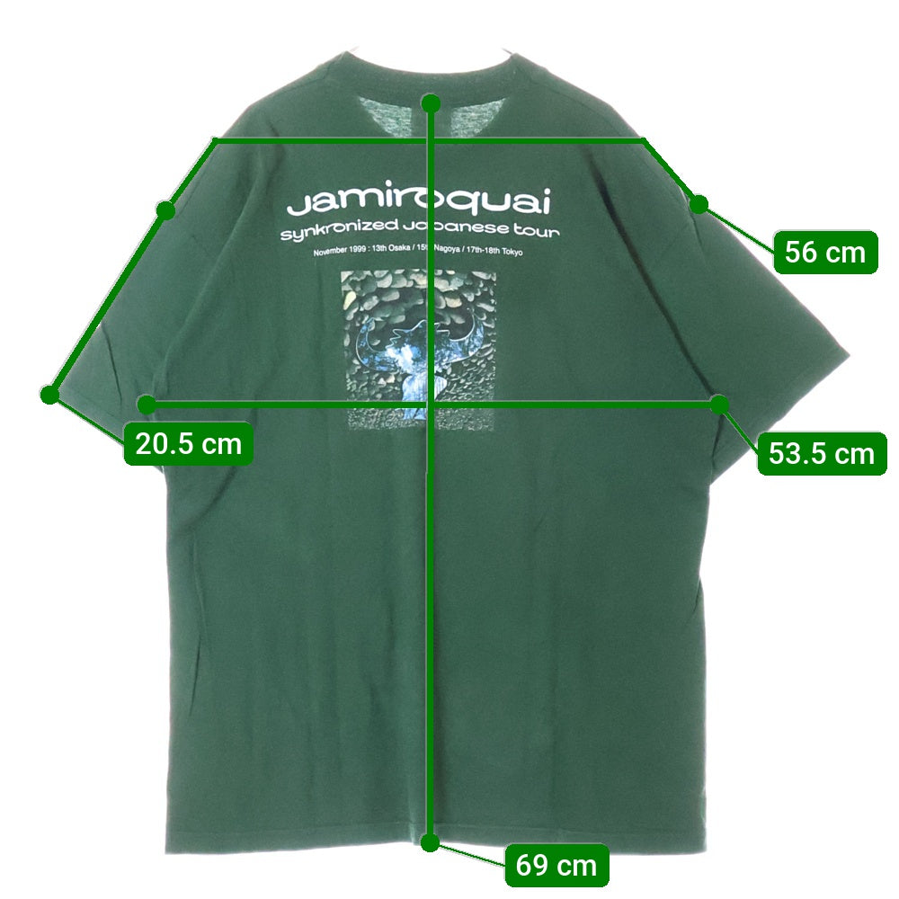 VINTAGE(ヴィンテージ) 90s Jamiroquai synkronized JAPAN tour 1999 ジャミロクワイ シンクロナイズド Tシャツ グリーン