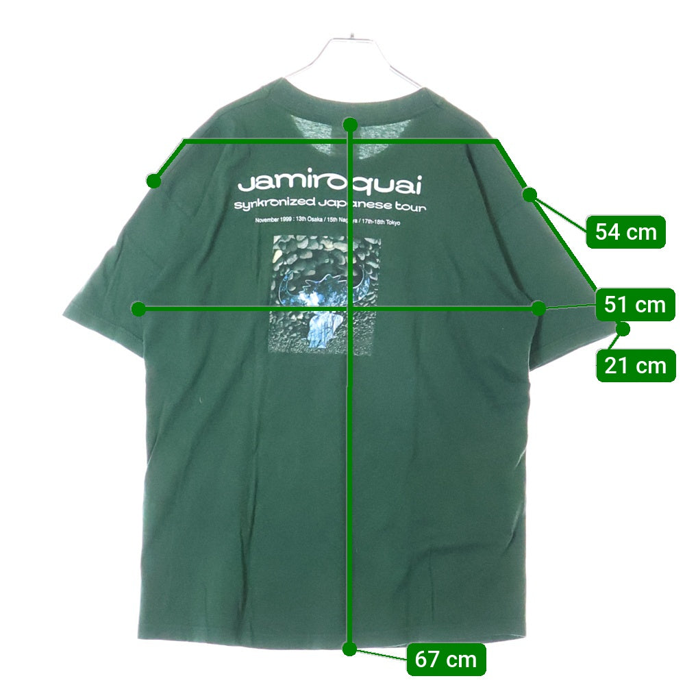 VINTAGE(ヴィンテージ) 90s Jamiroquai synkronized JAPAN tour 1999 ジャミロクワイ シンクロナイズド Tシャツ グリーン