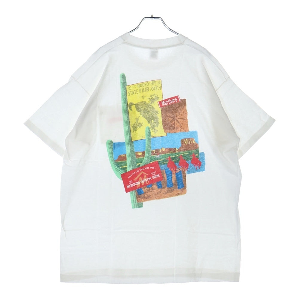 VINTAGE(ヴィンテージ) 90s MARLBORO COWBOY バックプリント ポケット 半袖Tシャツ カットソー ホワイト