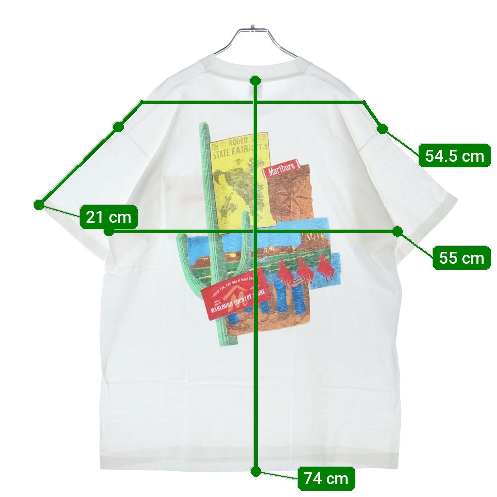 VINTAGE(ヴィンテージ) 90s MARLBORO COWBOY バックプリント ポケット 半袖Tシャツ カットソー ホワイト