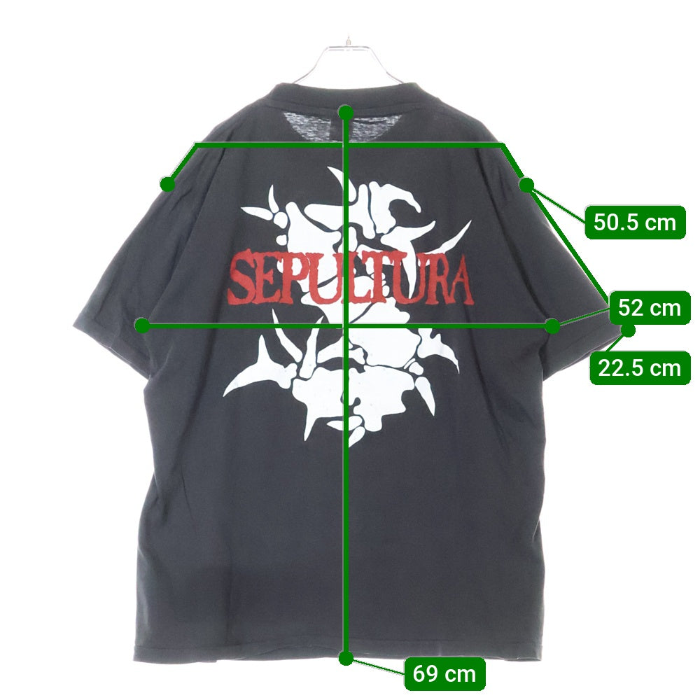 VINTAGE(ヴィンテージ) 90s SEPULTURA THIRD WORLD POSSE TOUR 1992 セパルトゥラ ツアー 半袖Tシャツ カットソー ブラック