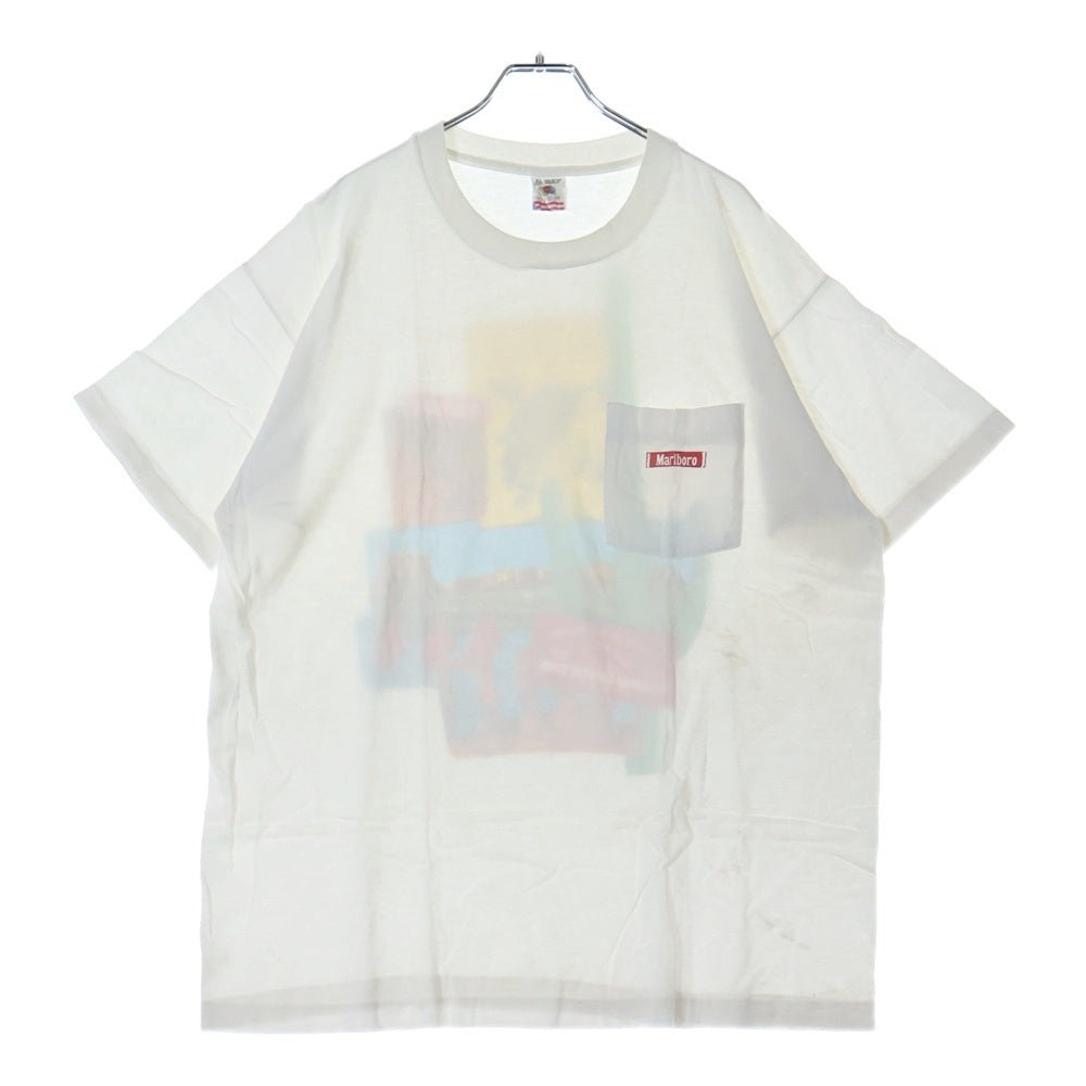 VINTAGE(ヴィンテージ) 90s MARLBORO COWBOY バックプリント ポケット 半袖Tシャツ カットソー ホワイト