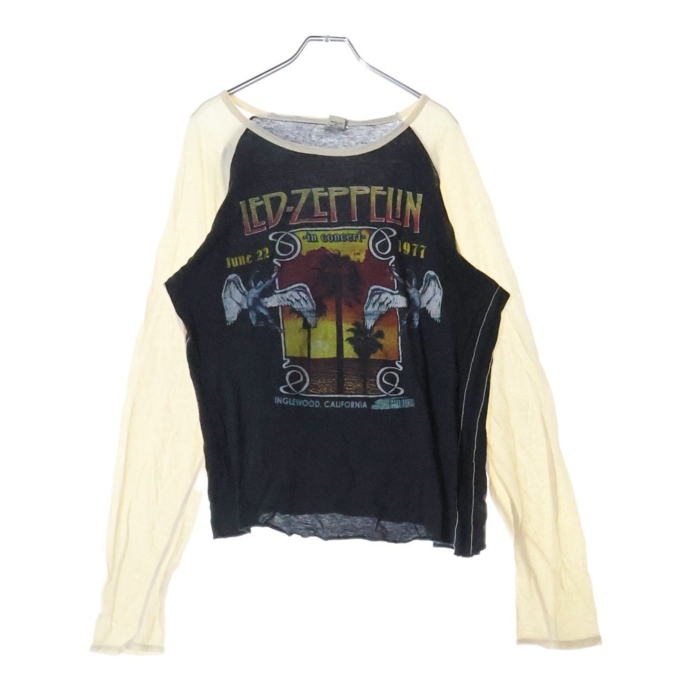 VINTAGE(ヴィンテージ) 70s LED ZEPPELIN IN CONCERT CALIFORNIA 1977 L/S ラグラン 長袖Tシャツ カットソー ブラック