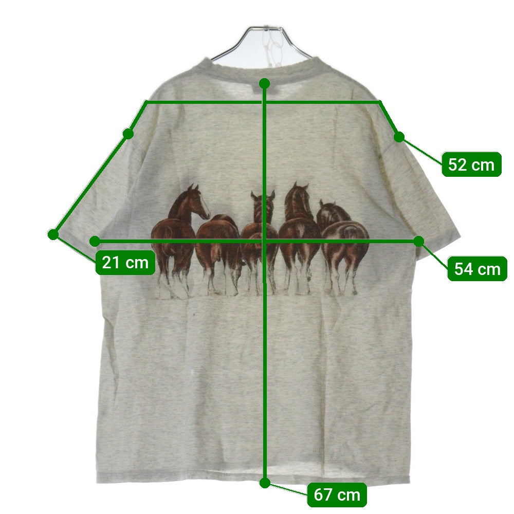 VINTAGE(ヴィンテージ) 90s LOFT HORSE ホース 馬 両面プリント Tシャツ 半袖カットソー グレー