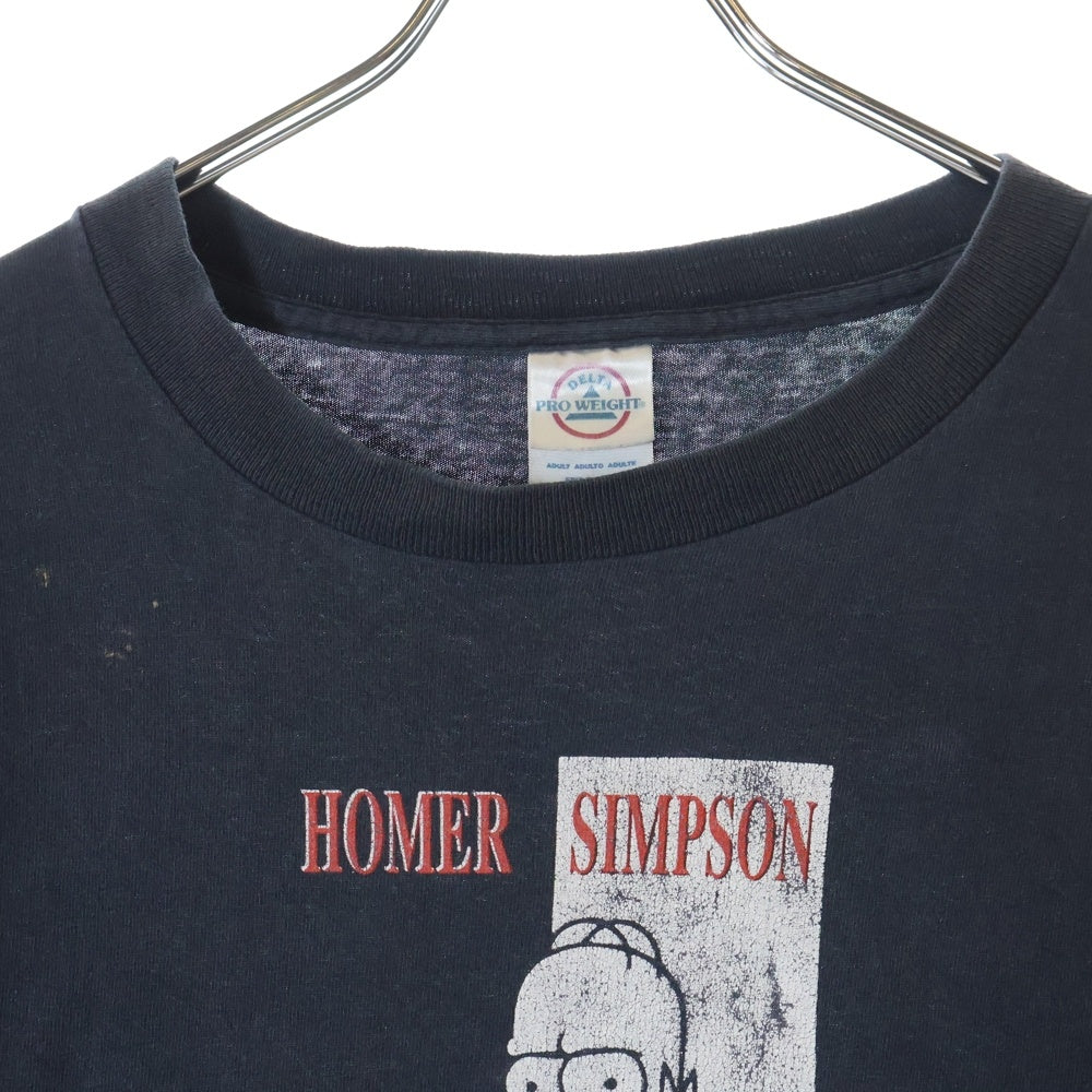 VINTAGE(ヴィンテージ) 90-00s HOMER SIMPSON シンプソン フロントプリント Tシャツ 半袖カットソー ブラック