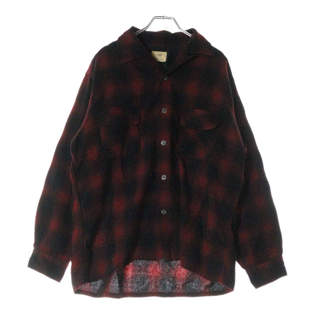 VINTAGE(ヴィンテージ) 60s TOWNCRAFT PENNEY タウンクラフト オンブレ チェック 長袖 シャツ レッド