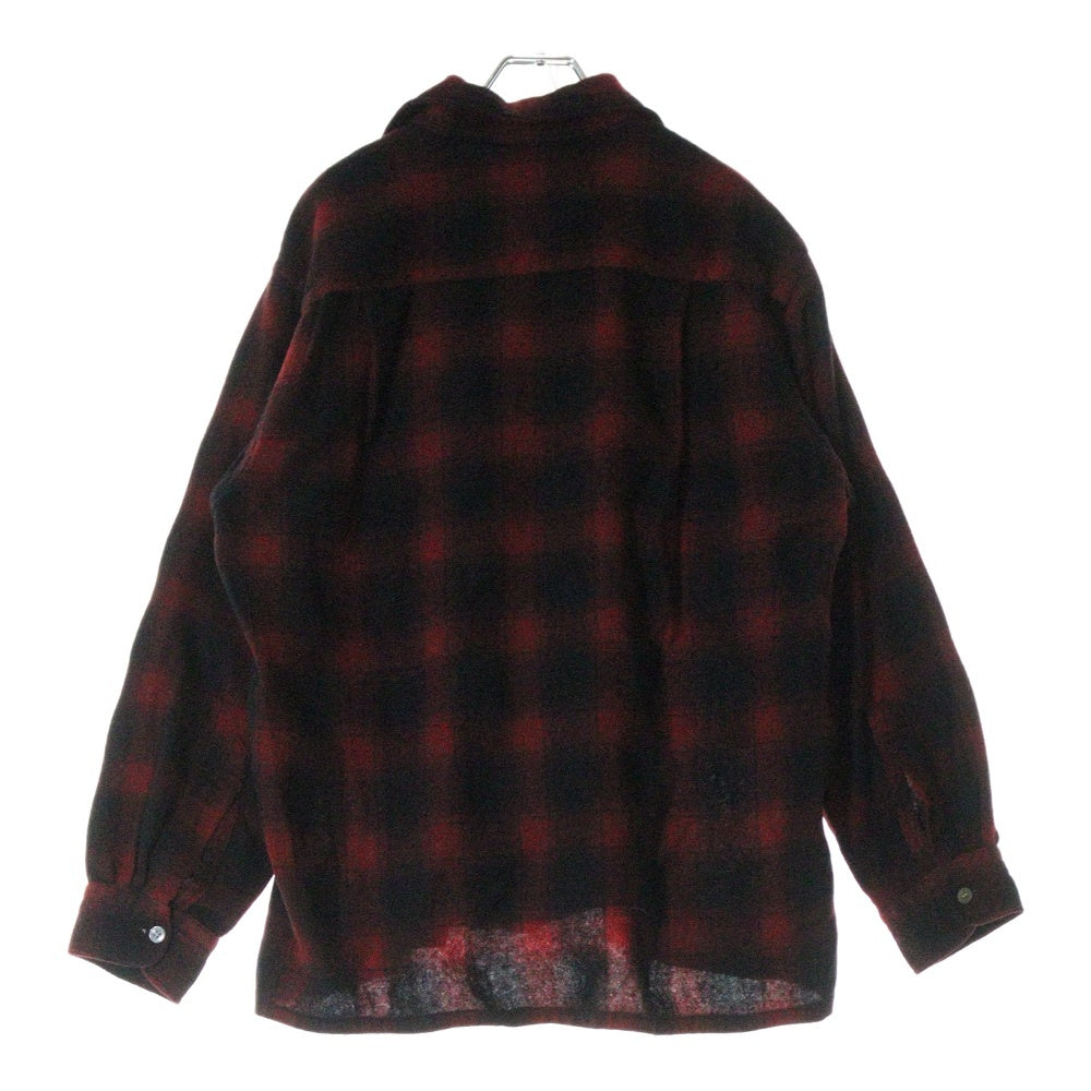 VINTAGE(ヴィンテージ) 60s TOWNCRAFT PENNEY タウンクラフト オンブレ チェック 長袖 シャツ レッド