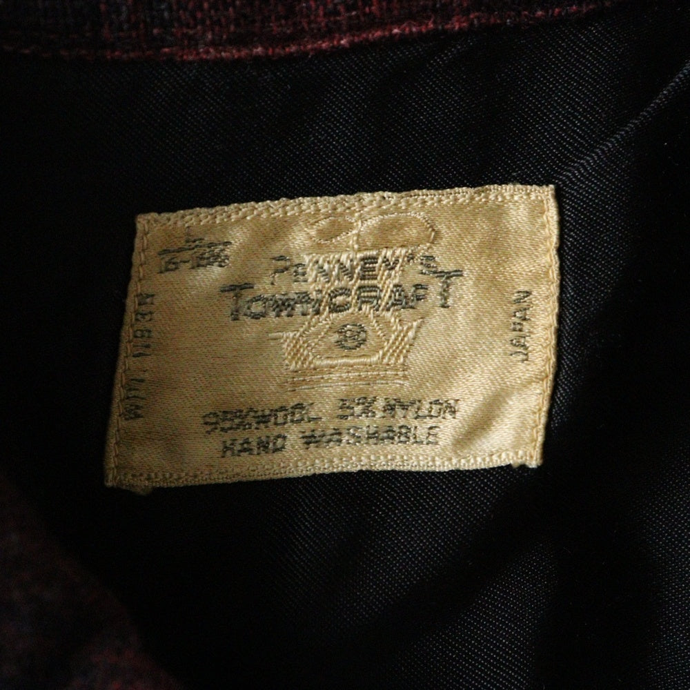 VINTAGE(ヴィンテージ) 60s TOWNCRAFT PENNEY タウンクラフト オンブレ チェック 長袖 シャツ レッド