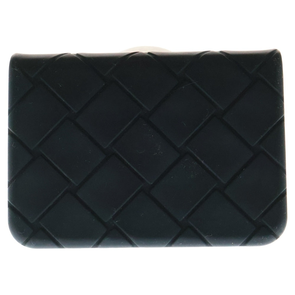 BOTTEGA VENETA(ボッテガヴェネタ) INTRECCIATO RUBBER CARD CASE イントレチャート 二つ折り ラバー カードケース ブラック