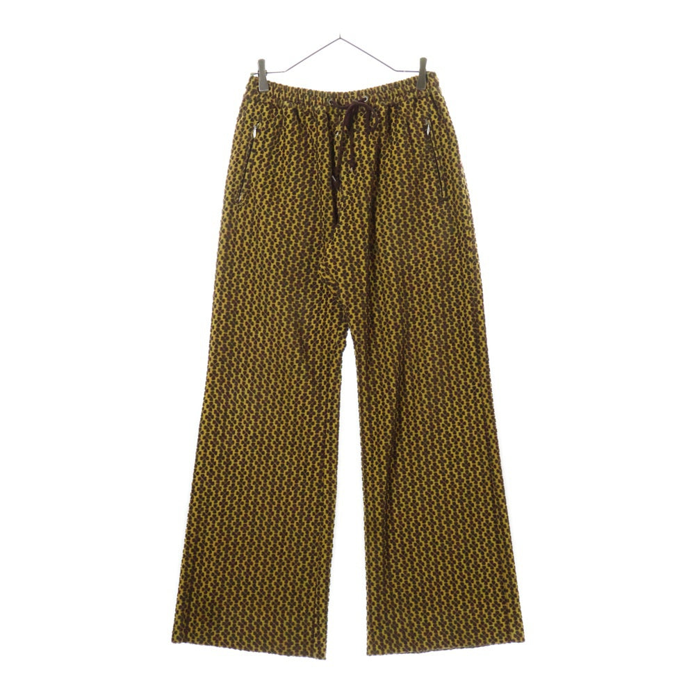 MASU(エムエーエスユー) CLOVER PILE FLARE PANTS HONEY BROWN クローバー パイル フレアパンツ イエロー/ブラウン