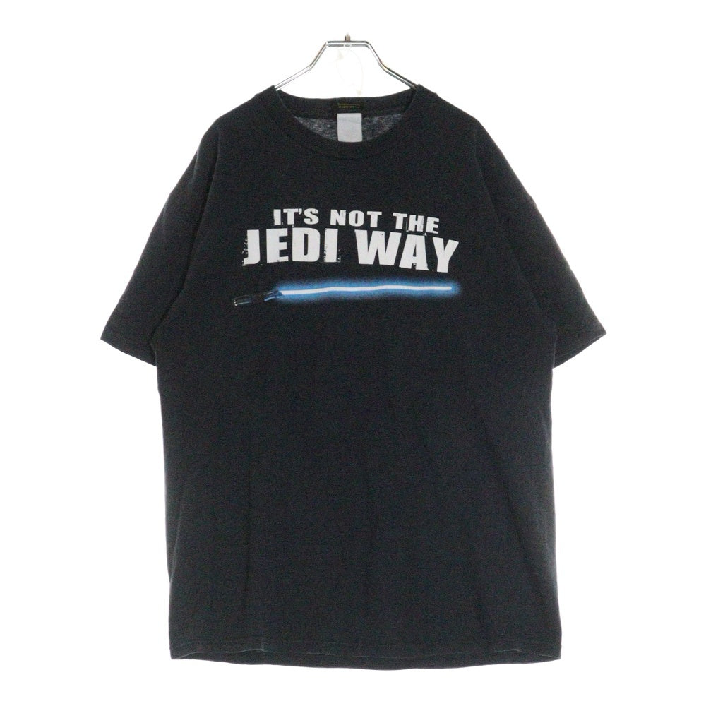 VINTAGE(ヴィンテージ) 90-00s STARWARS IT'S NOT THE JEDI WAY スターウォーズ ライトセーバー フロントプリント Tシャツ 半袖カットソー ブラック