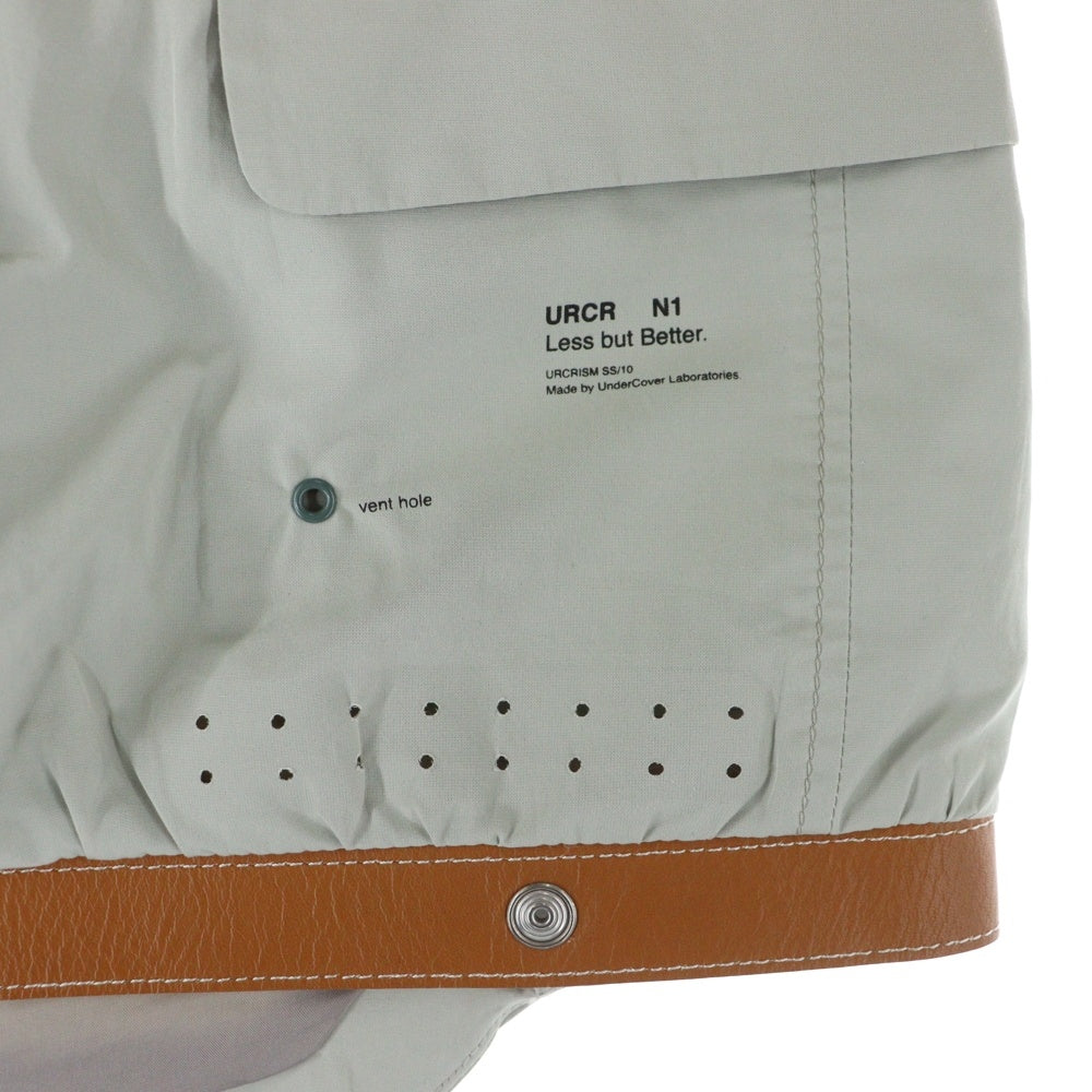 UNDERCOVER(アンダーカバー) 10ss LESS BUT BETTER期 URCR N1 MINI SKIRT レザー切替 シルク ミニスカート E1602 ブラウン/オレンジ