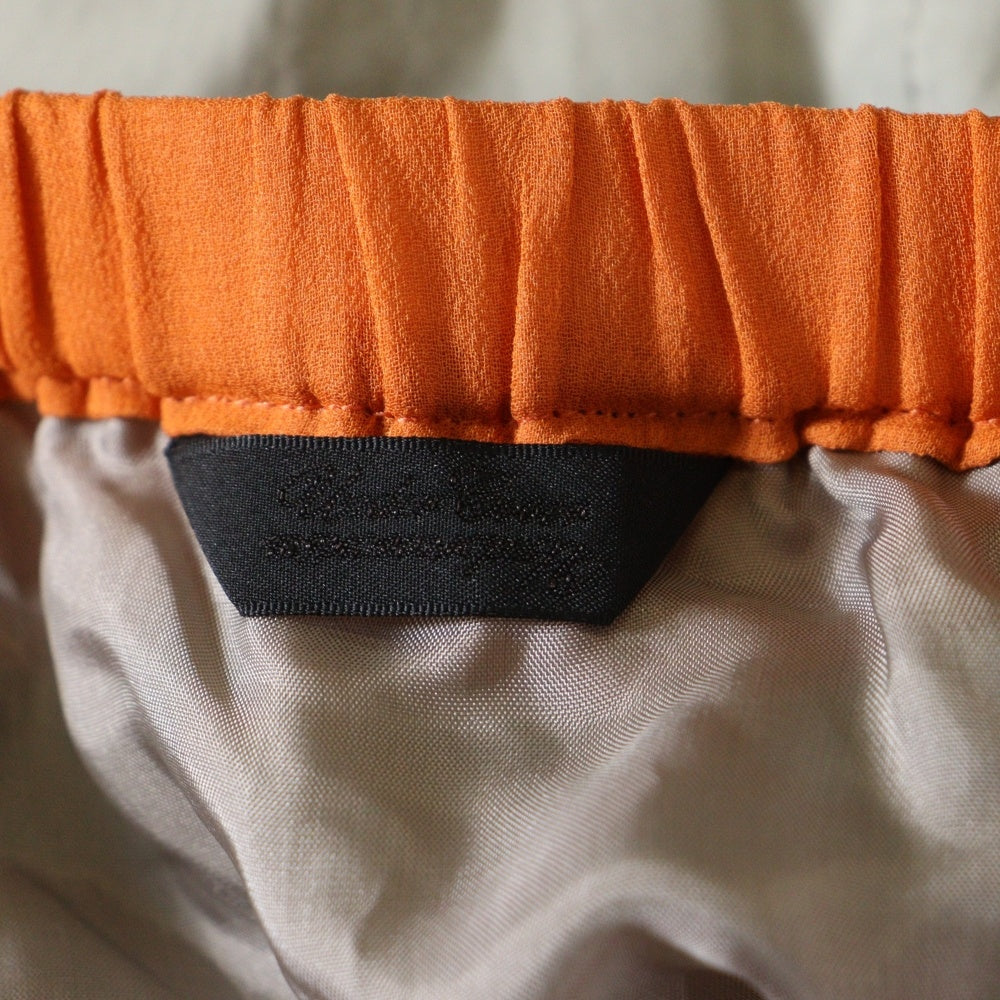 UNDERCOVER(アンダーカバー) 10ss LESS BUT BETTER期 URCR N1 MINI SKIRT レザー切替 シルク ミニスカート E1602 ブラウン/オレンジ