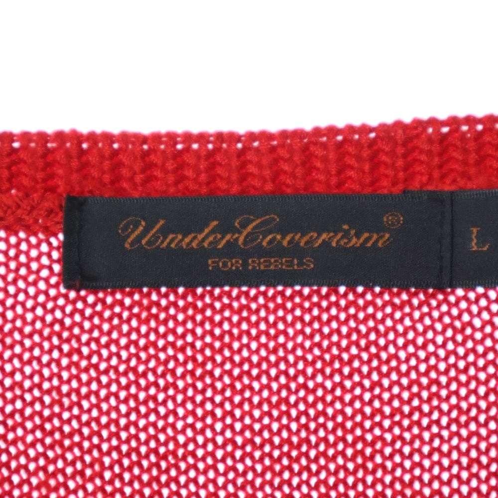 UNDERCOVERISM(アンダーカバイズム) 02AW CABLE KNIT SWEATER 魔女期 LOSER Vネックニット セーター レッド