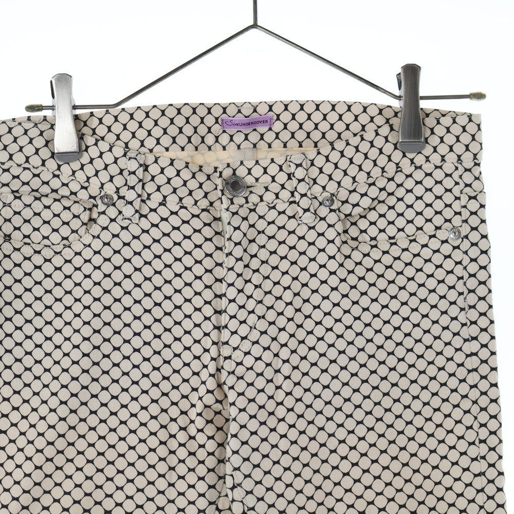 SueUNDERCOVER(スーアンダーカバー) SQUARE DOT SKINNY スクエア ドット スキニー 幾何学模様 総柄パンツ SUL1501 ホワイト