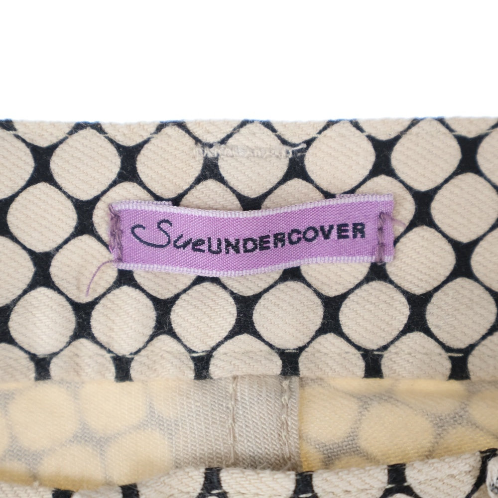 SueUNDERCOVER(スーアンダーカバー) SQUARE DOT SKINNY スクエア ドット スキニー 幾何学模様 総柄パンツ SUL1501 ホワイト