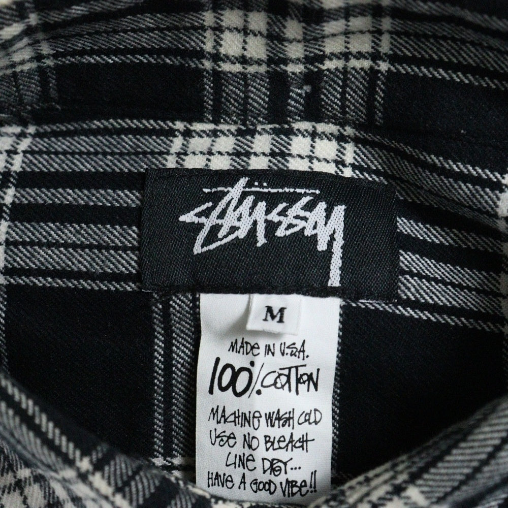 STUSSY(ステューシー) プルオーバー ネル チェック ボタンダウン 長袖シャツ ネイビー