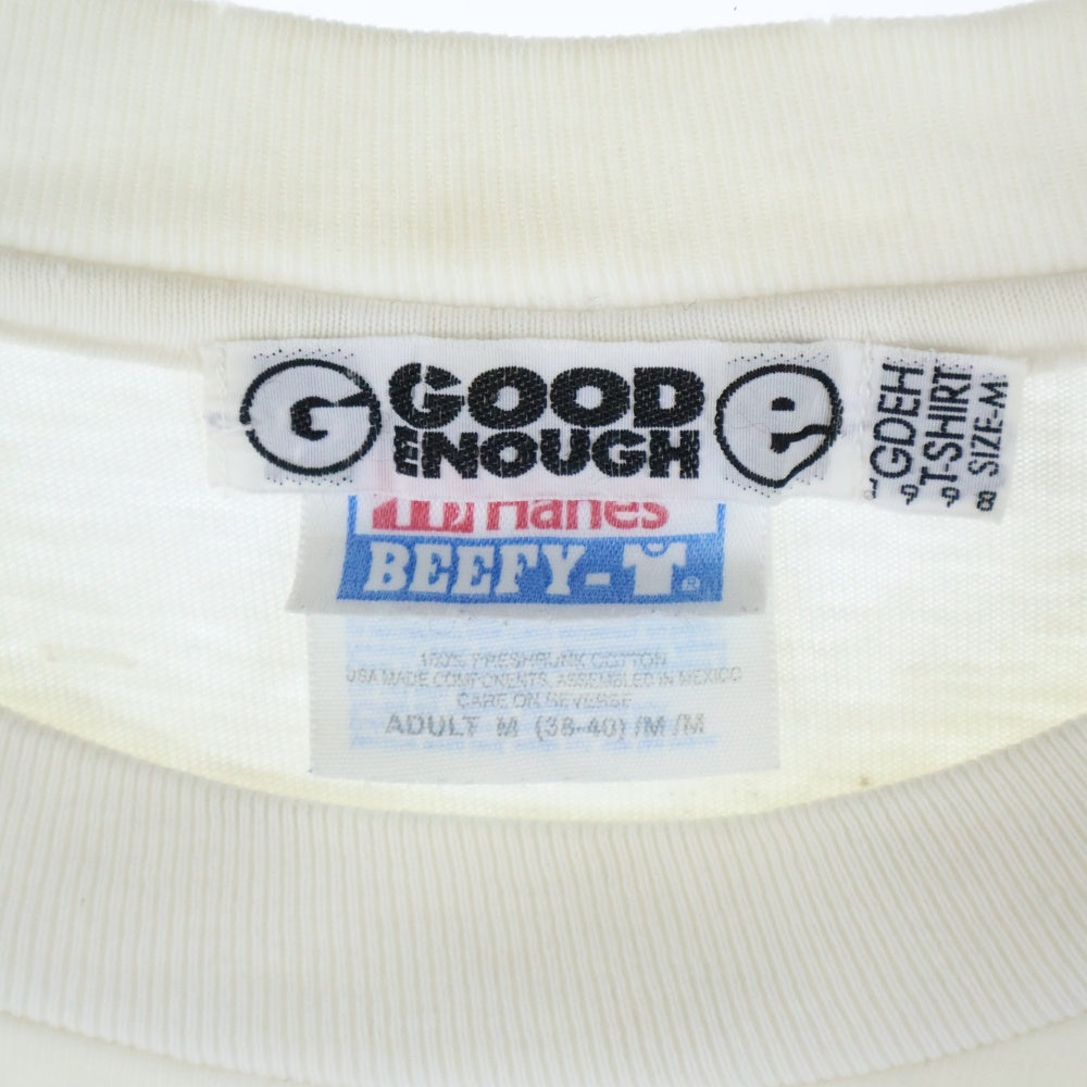GOODENOUGH(グッドイナフ) DOG PRINT L/S ドッグ ドーベルマン フロント プリント Tシャツ 長袖カットソー ホワイト