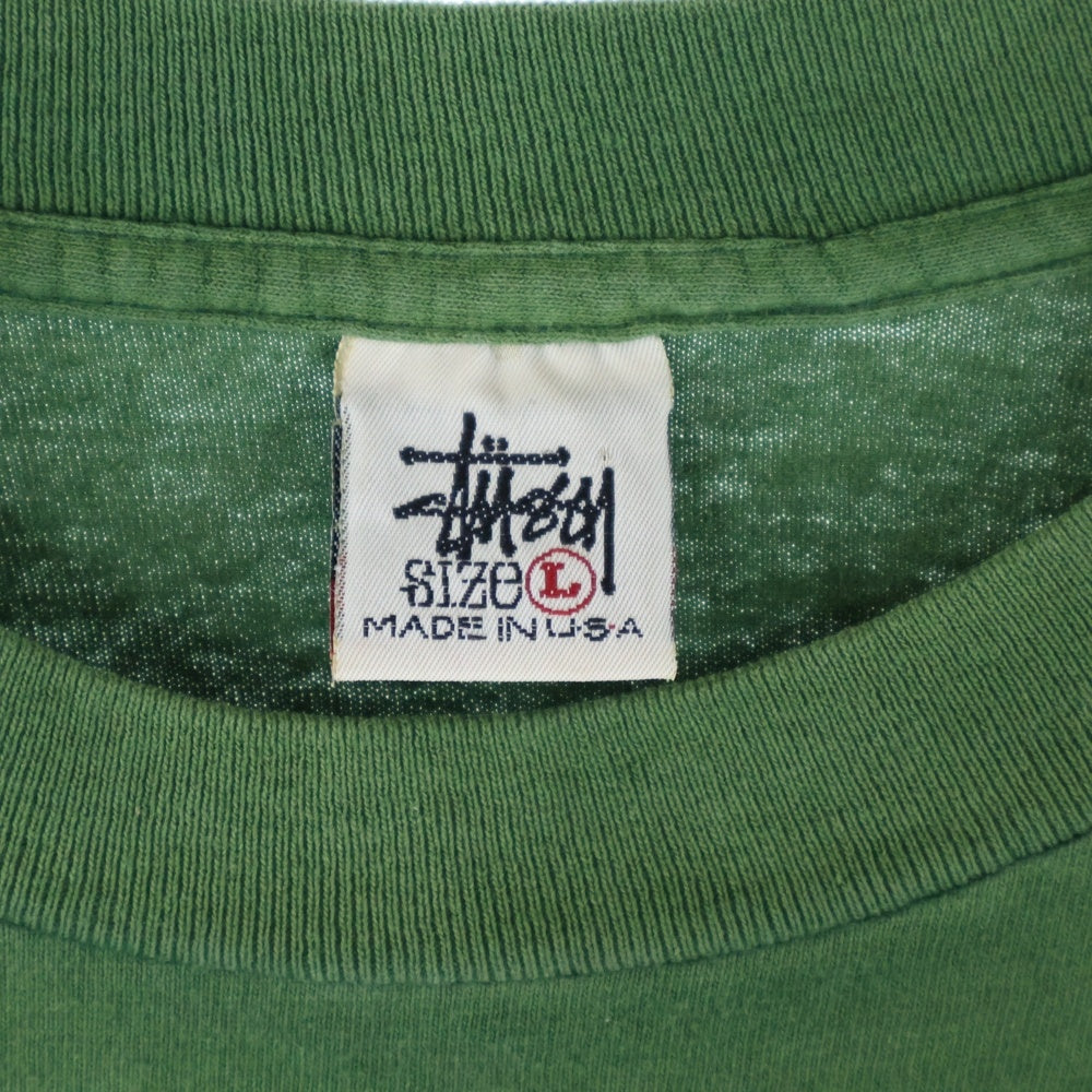 STUSSY(ステューシー) 90s OLD STUSSY DOG PRINT TEE オールドステューシー ドッグ プリント Tシャツ 半袖カットソー グリーン