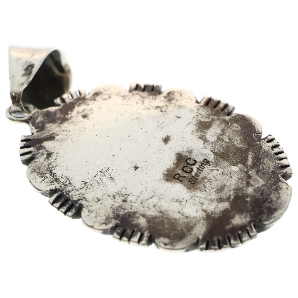 INDIAN JEWELRY(インディアンジュエリー) NAVAJO RCC STERLING RICHARD CURLEY ナバホ族 スターリング シルバー リチャードカーリー ホワイトバッファロー ペンダントトップ