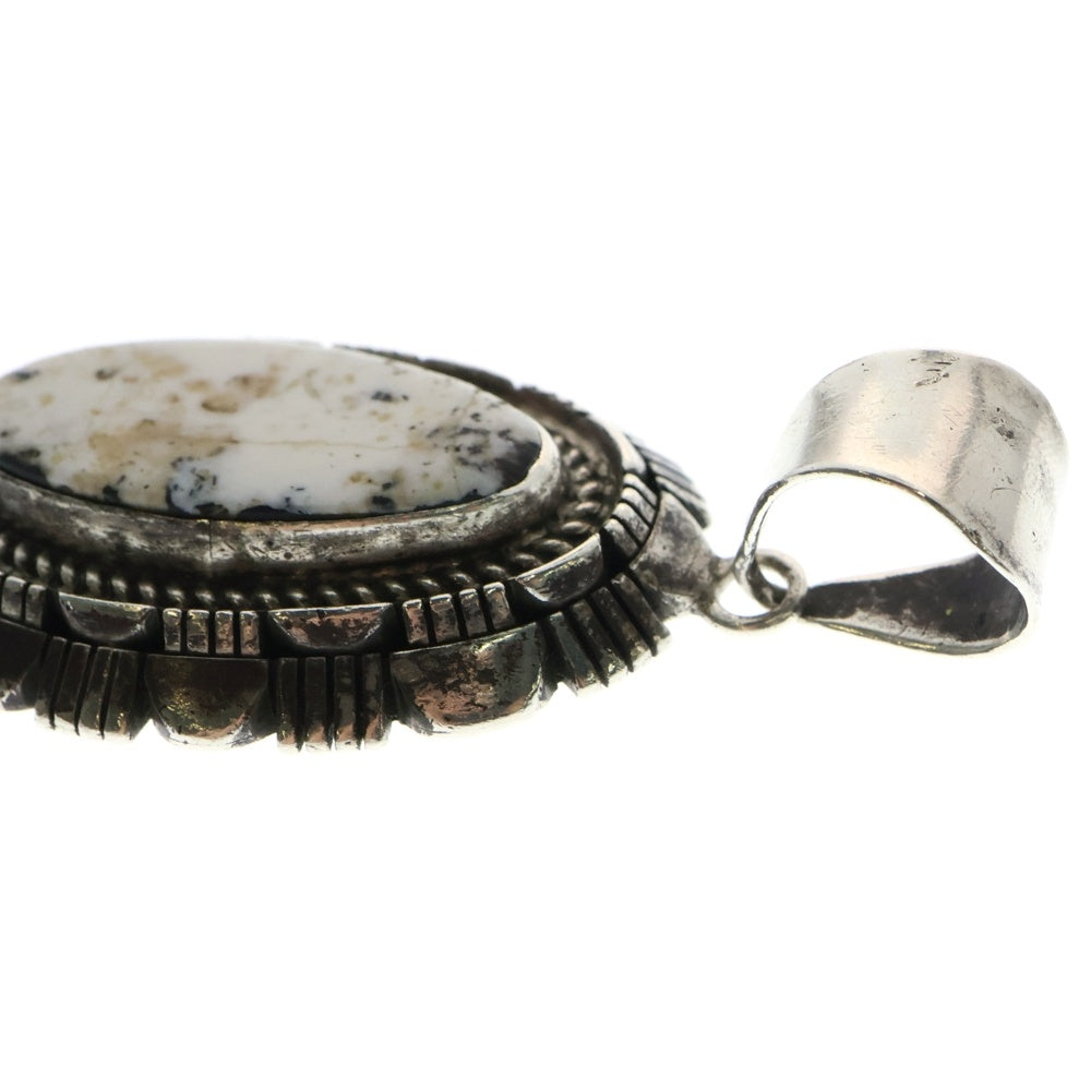 INDIAN JEWELRY(インディアンジュエリー) NAVAJO RCC STERLING RICHARD CURLEY ナバホ族 スターリング シルバー リチャードカーリー ホワイトバッファロー ペンダントトップ