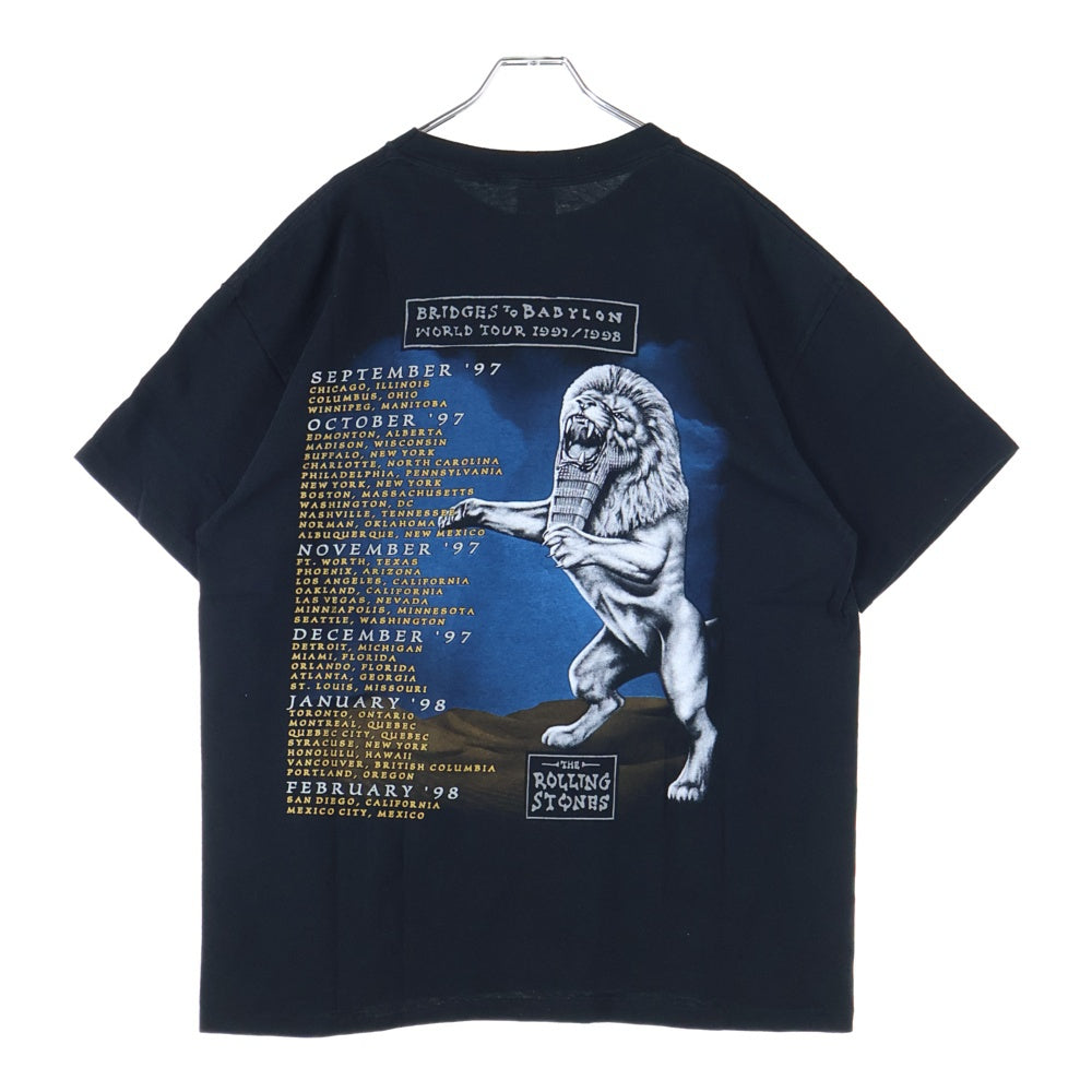VINTAGE(ヴィンテージ) 90s The Rolling Stones Bridges to Babylon World Tour ローリングストーンズ ワールドツアー 半袖Tシャツ ブラック
