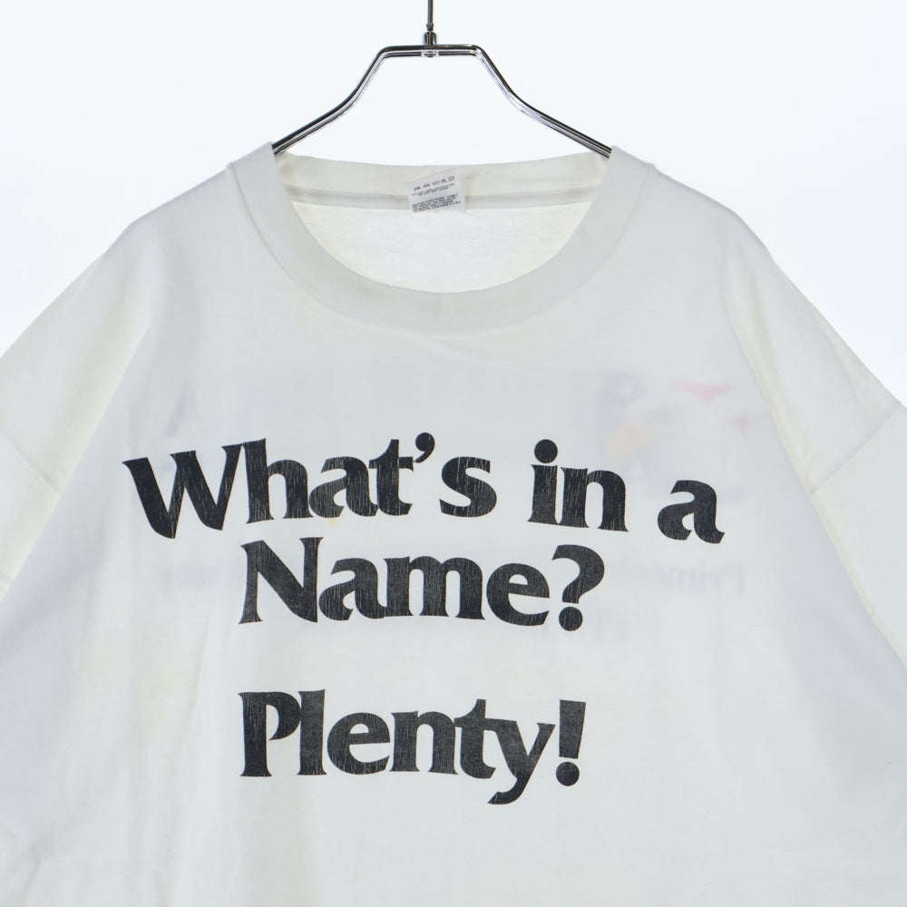 VINTAGE(ヴィンテージ) 90s PRIMERICA WHAT'S IN A NAME PLENTY 両面プリント Tシャツ 半袖カットソー ホワイト