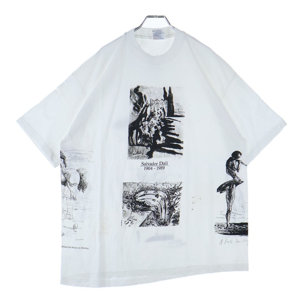 VINTAGE(ヴィンテージ) 90s Salvador Dali ダリ マルチプリント Tシャツ 半袖カットソー ホワイト