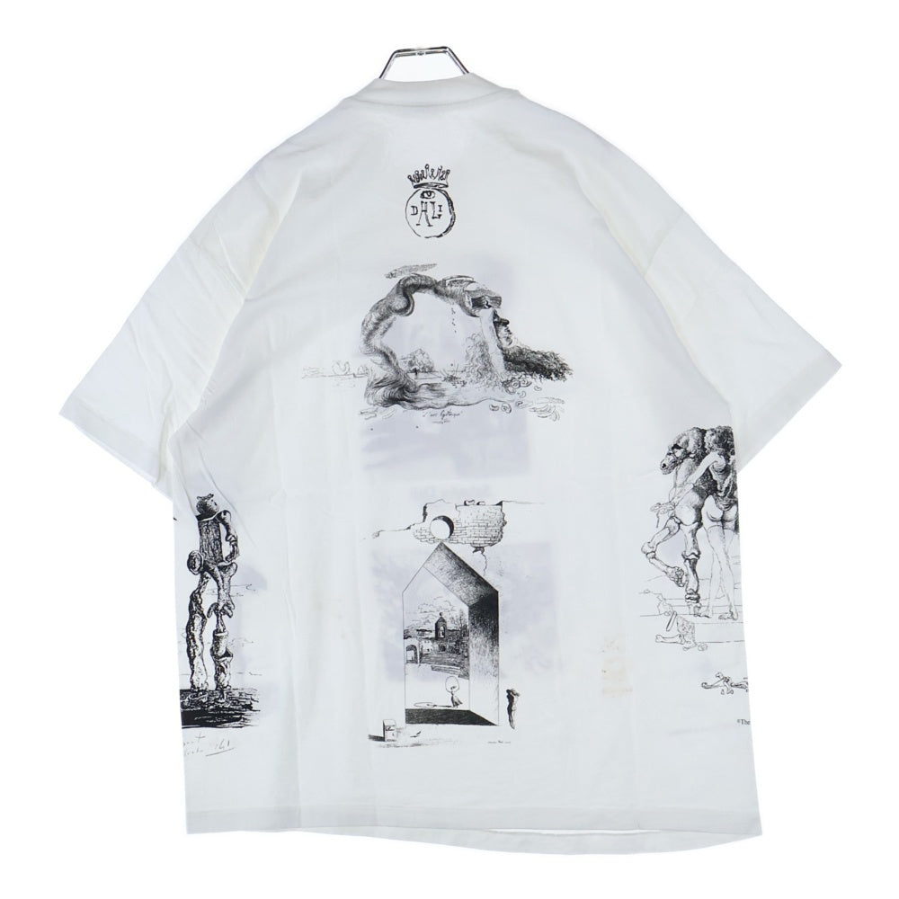VINTAGE(ヴィンテージ) 90s Salvador Dali ダリ マルチプリント Tシャツ 半袖カットソー ホワイト