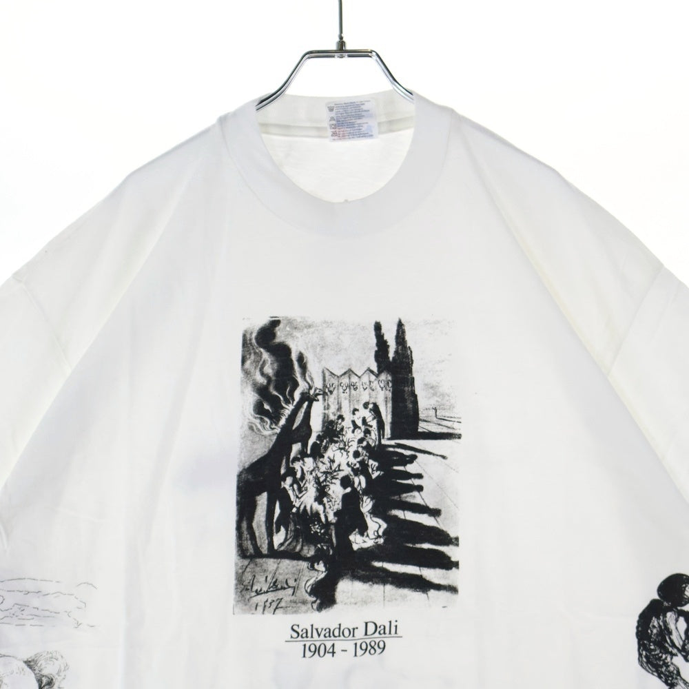 VINTAGE(ヴィンテージ) 90s Salvador Dali ダリ マルチプリント Tシャツ 半袖カットソー ホワイト