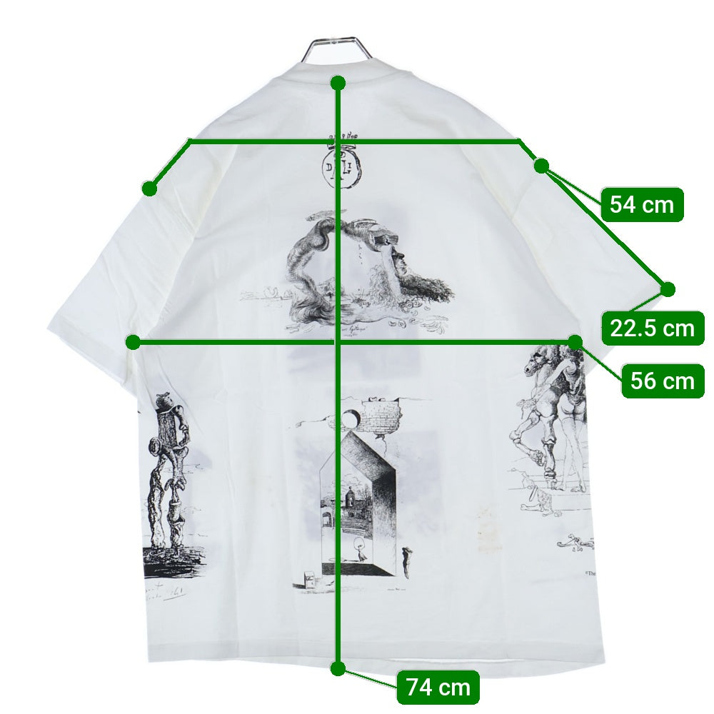VINTAGE(ヴィンテージ) 90s Salvador Dali ダリ マルチプリント Tシャツ 半袖カットソー ホワイト