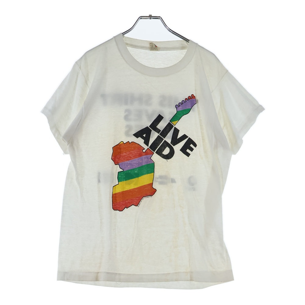VINTAGE(ヴィンテージ) 80s LIVE AID ライブエイド 半袖Tシャツ ホワイト