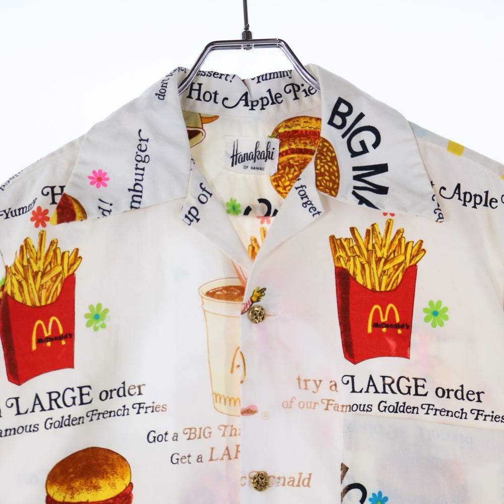 VINTAGE(ヴィンテージ) 60ー70s McDonald's S/S HAWAIIAN マクドナルド オープンカラー 半袖 シャツ ホワイト
