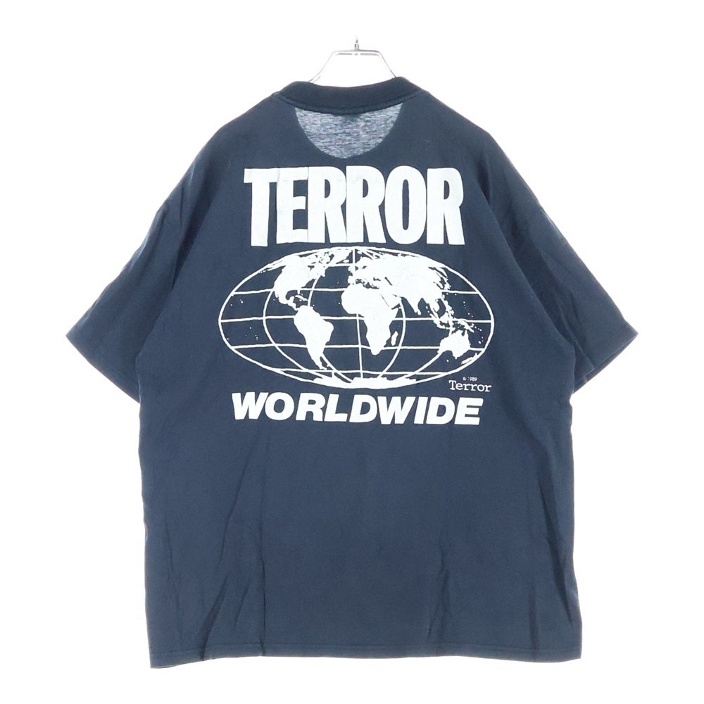 VINTAGE(ヴィンテージ) 90s TERROR WORLDWIDE LIBERTY OR DEATH テラー 両面プリント Tシャツ 半袖カットソー ブラック