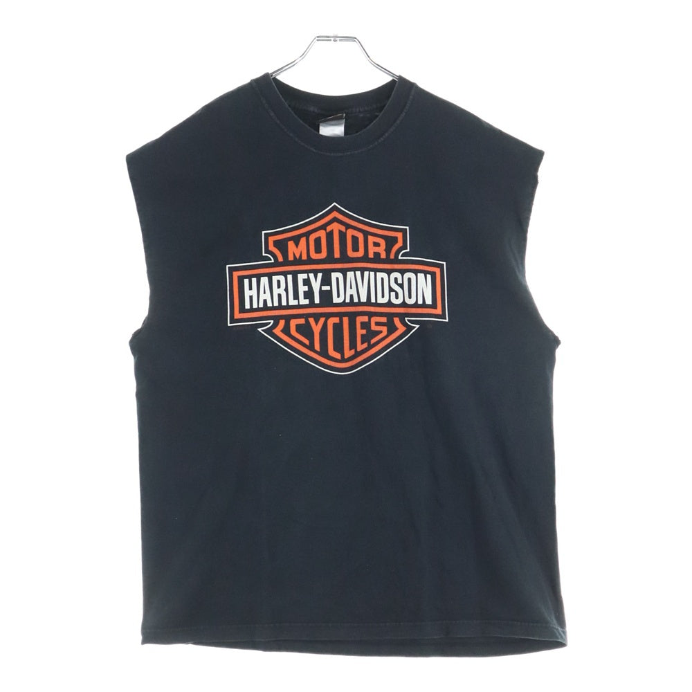 VINTAGE(ヴィンテージ) 90-00s HARLEY DAVIDSON OF TAMPA ハーレーダビッドソン ノースリーブTシャツ カットオフ カットソー ブラック