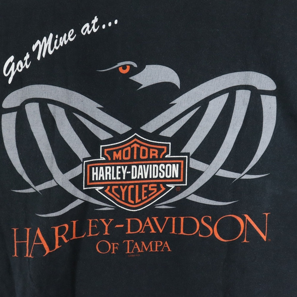 VINTAGE(ヴィンテージ) 90-00s HARLEY DAVIDSON OF TAMPA ハーレーダビッドソン ノースリーブTシャツ カットオフ カットソー ブラック