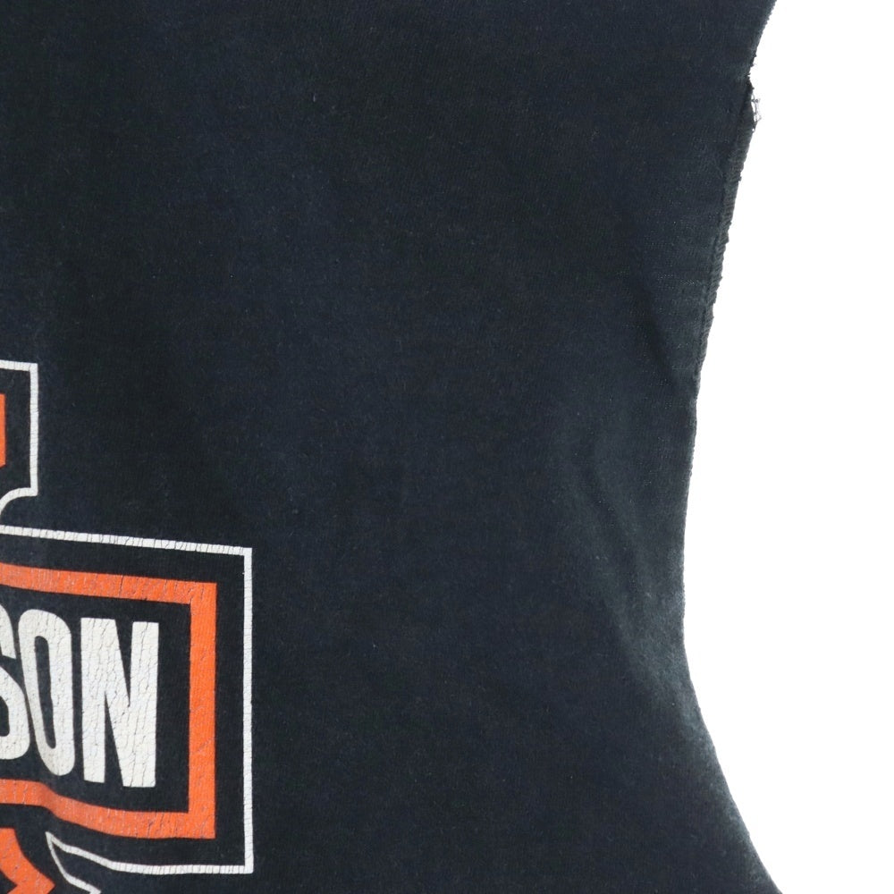 VINTAGE(ヴィンテージ) 90-00s HARLEY DAVIDSON OF TAMPA ハーレーダビッドソン ノースリーブTシャツ カットオフ カットソー ブラック