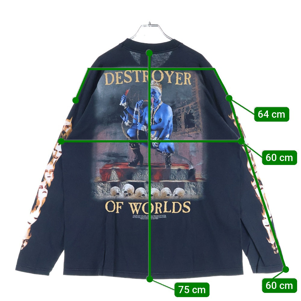 VINTAGE(ヴィンテージ) 00s CRADLE OF FILTH DESTROYER OF WORLDS L/S Tee クレイドルオブフィルス 両面プリント 長袖Tシャツ ブラック
