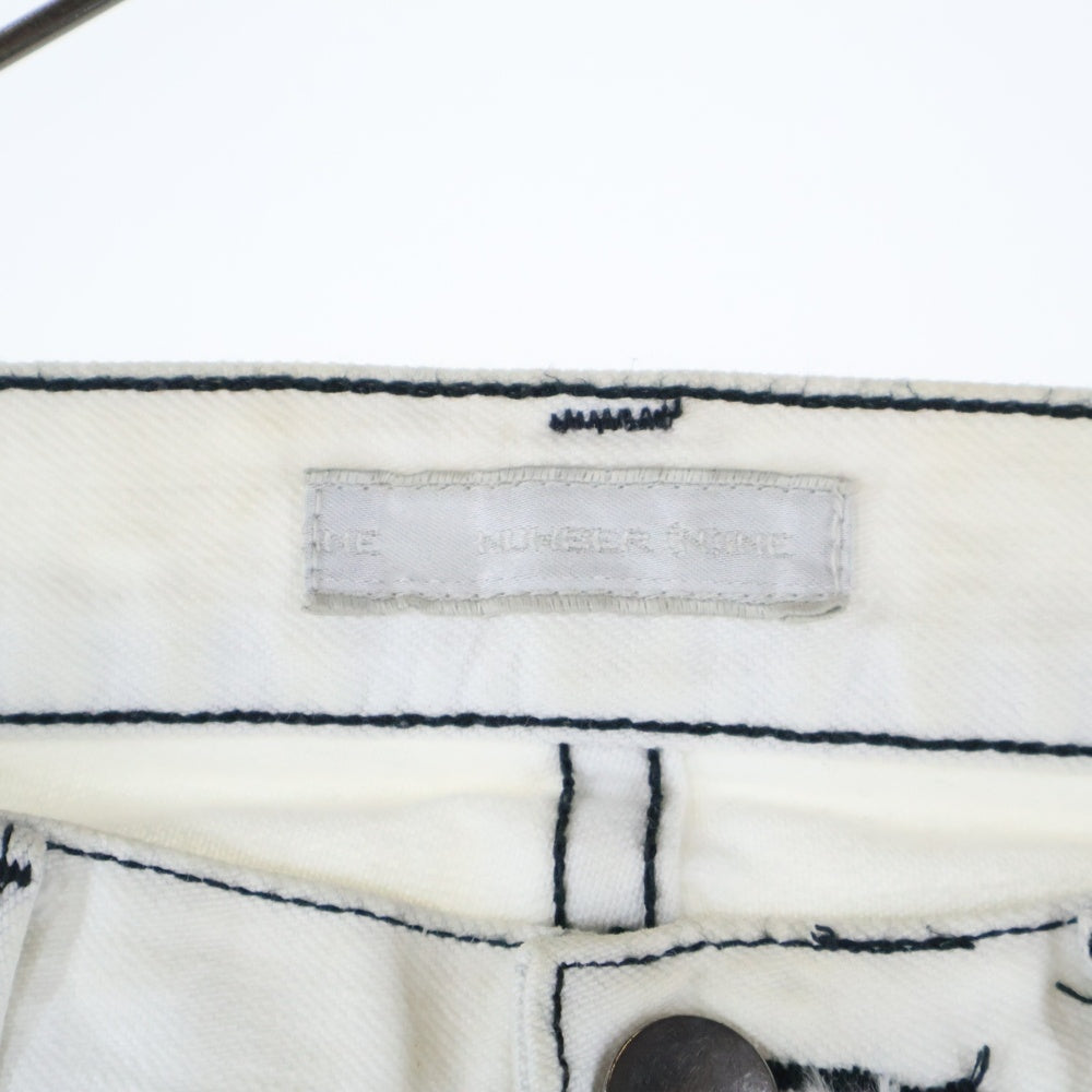 NUMBER (N)INE(ナンバーナイン) 02ss WAPPEN DENIM モダンエイジ期 パッチ ストレート デニム ホワイト